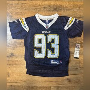 NWT Reebok NFL San Diego Chargers Luis Castillo Football Jersey Youth Sz S